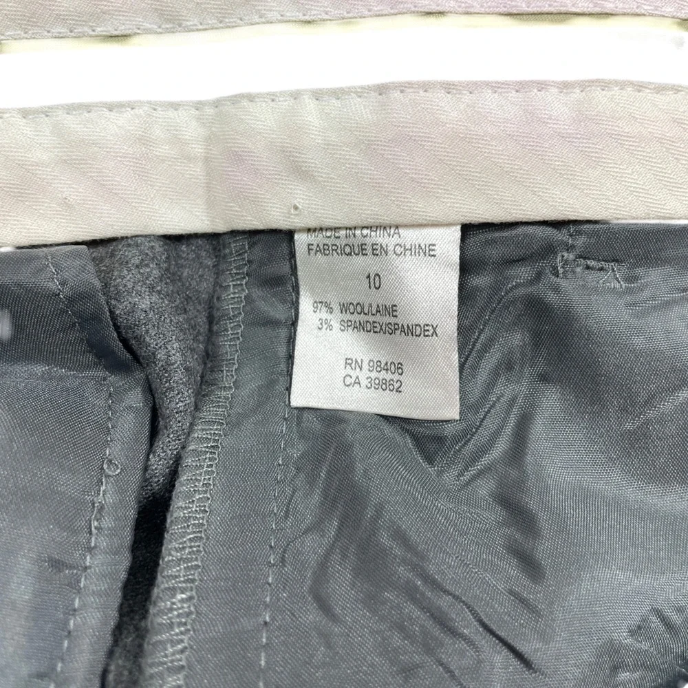 Theory 10 Gray Dress Pants Capri Wool Spandex Slit Pockets‎ Business